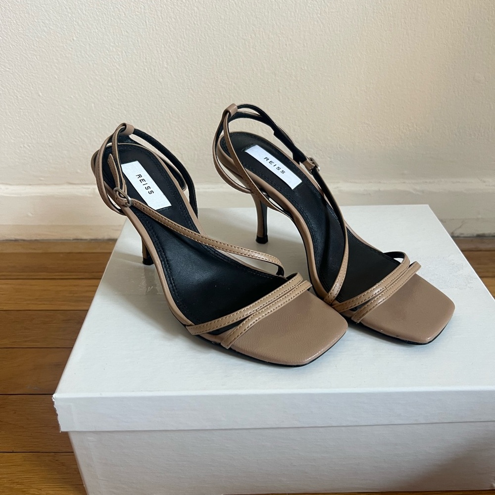 Reiss Tan Women's Heeled Sandals, 36, New